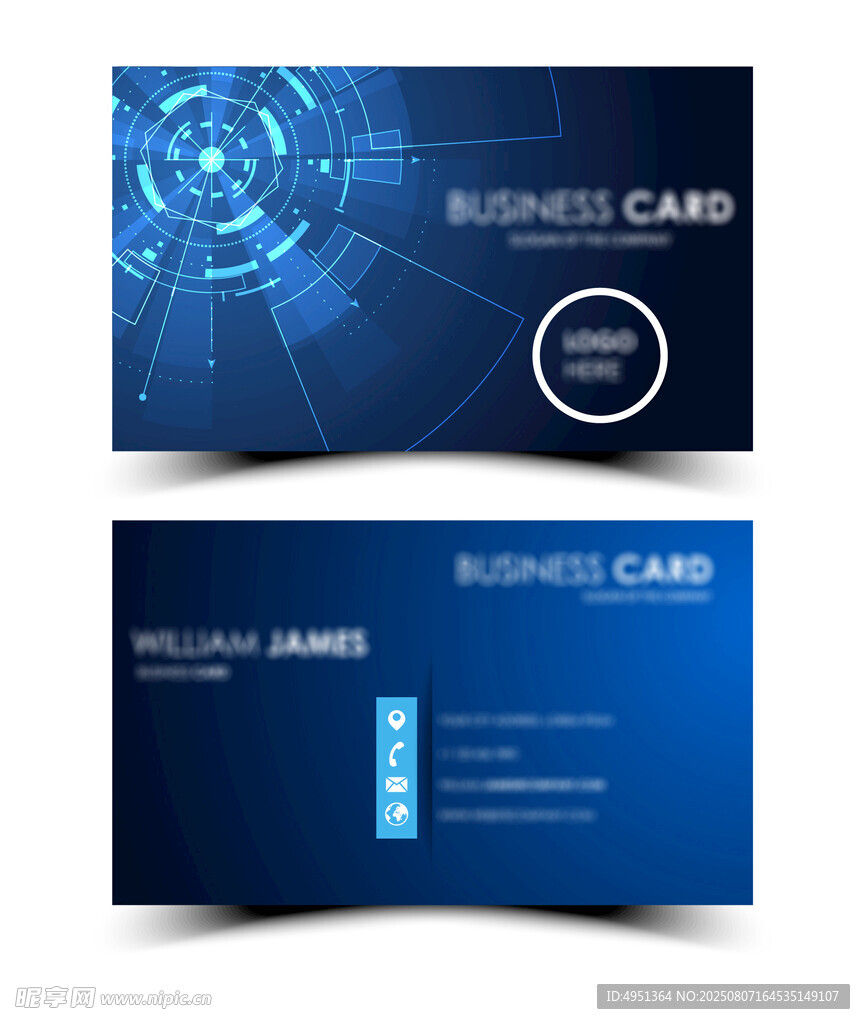科技风商务名片设计