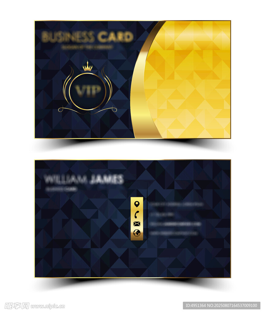 奢华黑金商务名片模板
