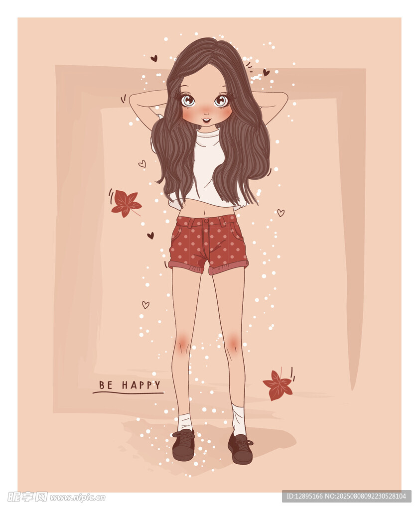 可爱女孩插画形象