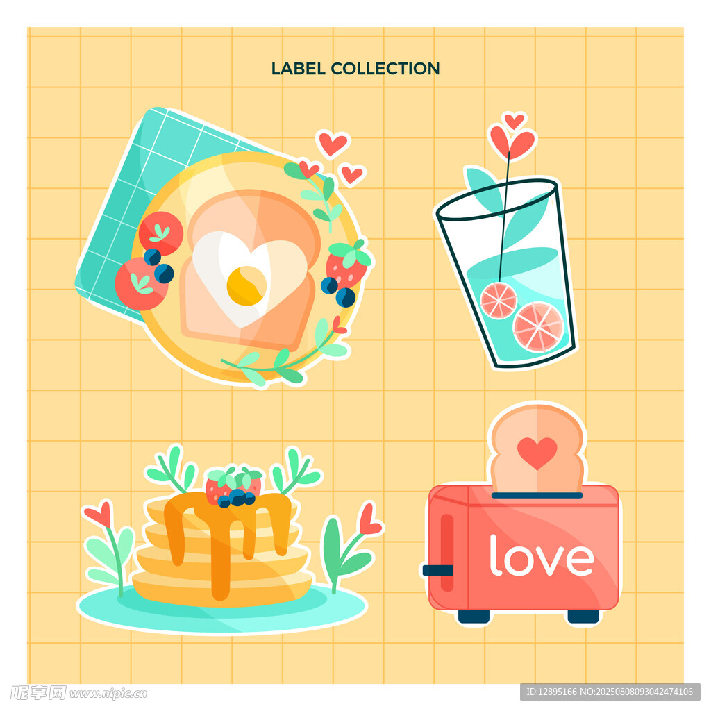 早餐与家居温馨插画