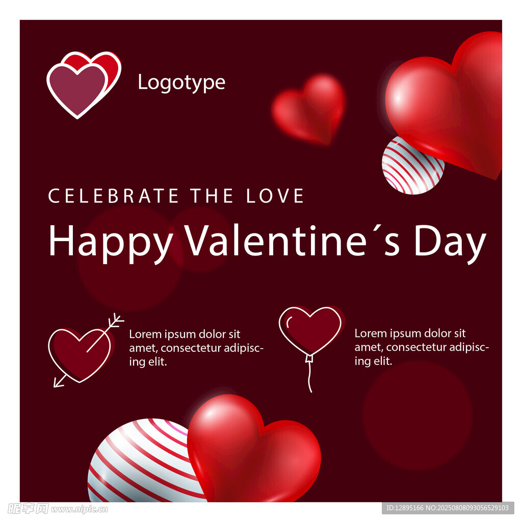 情人节快乐爱心贺卡设计