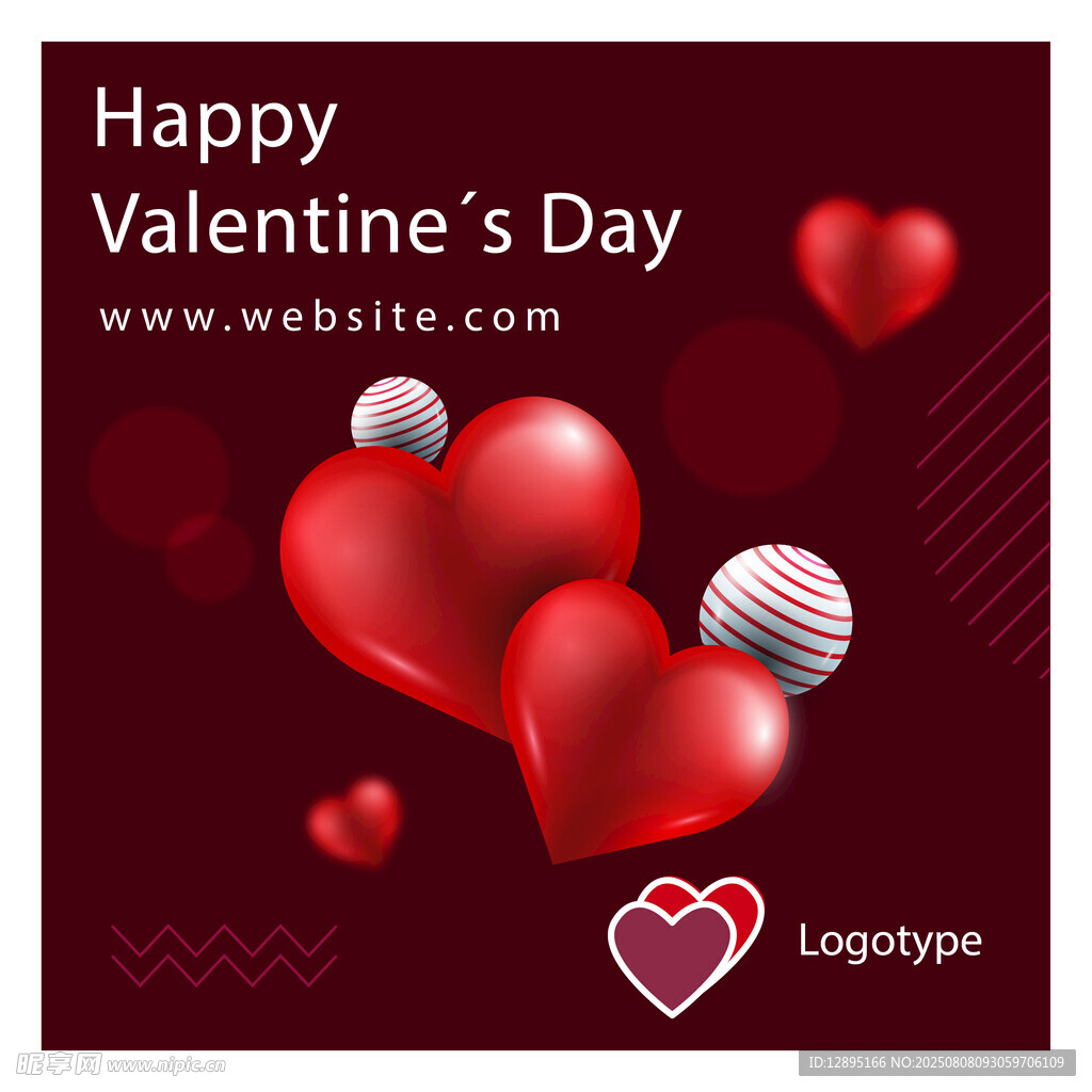 情人节爱心贺卡设计素材