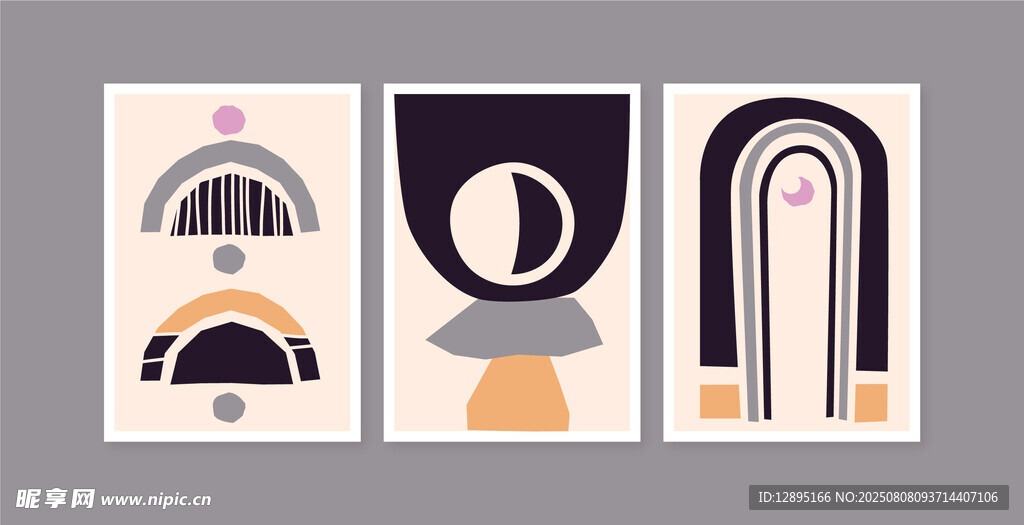 简约几何风格抽象艺术画作