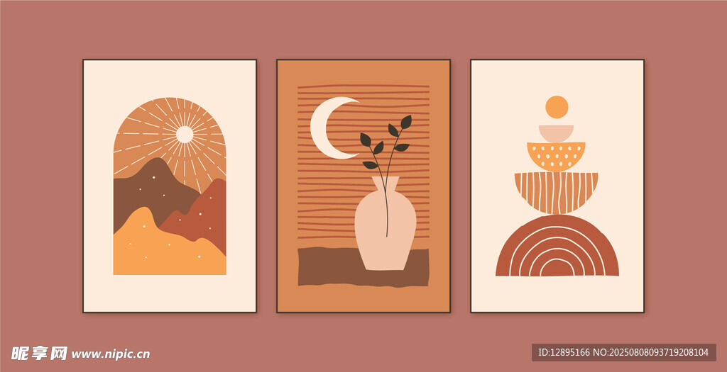 简约风装饰画插画作品