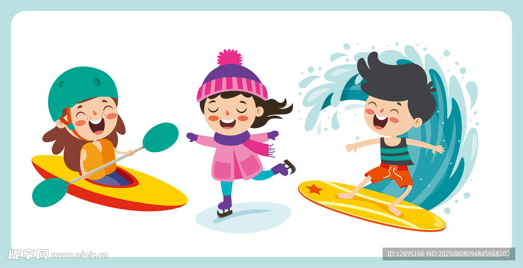 儿童畅享冰雪冲浪欢乐时刻