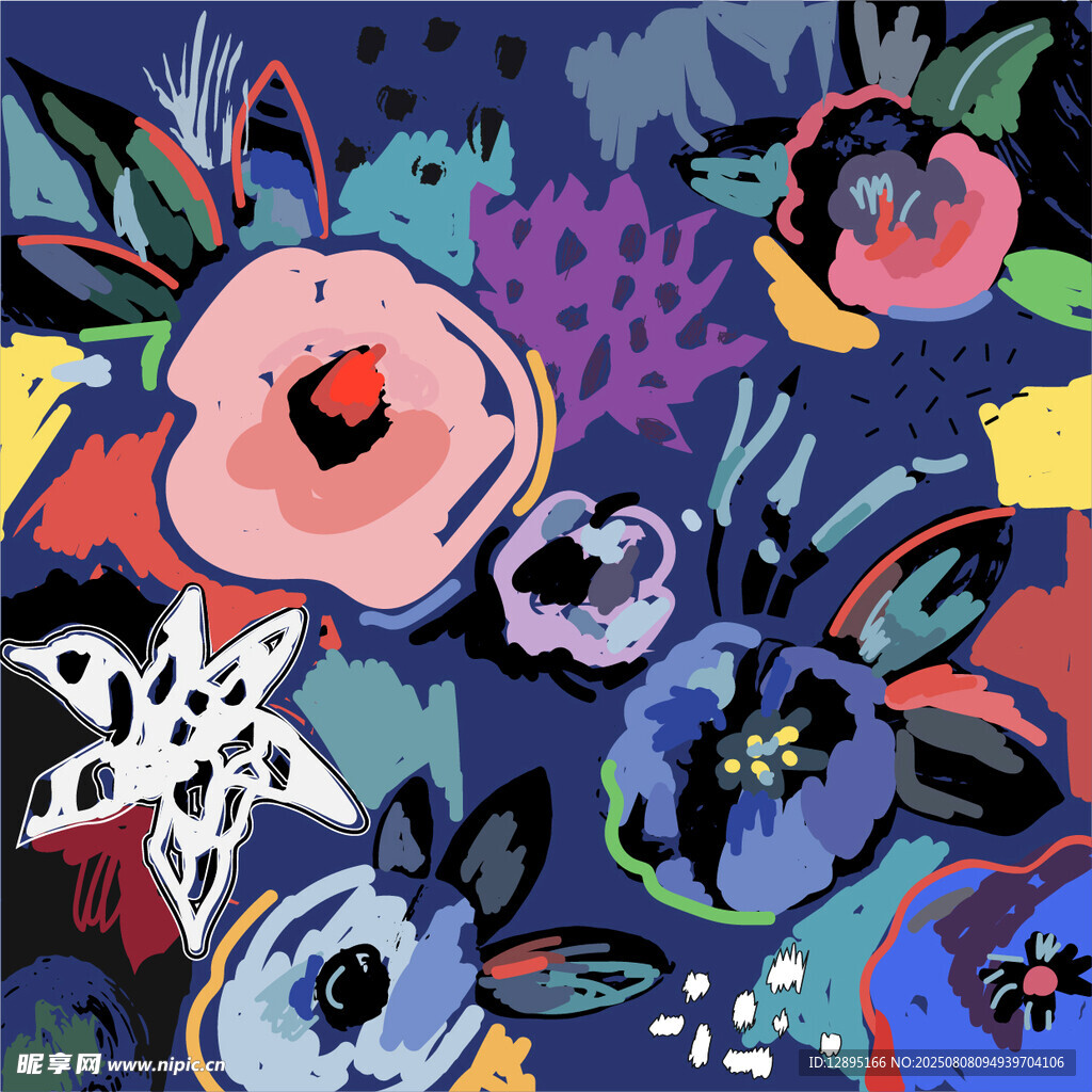 多彩花卉图案设计