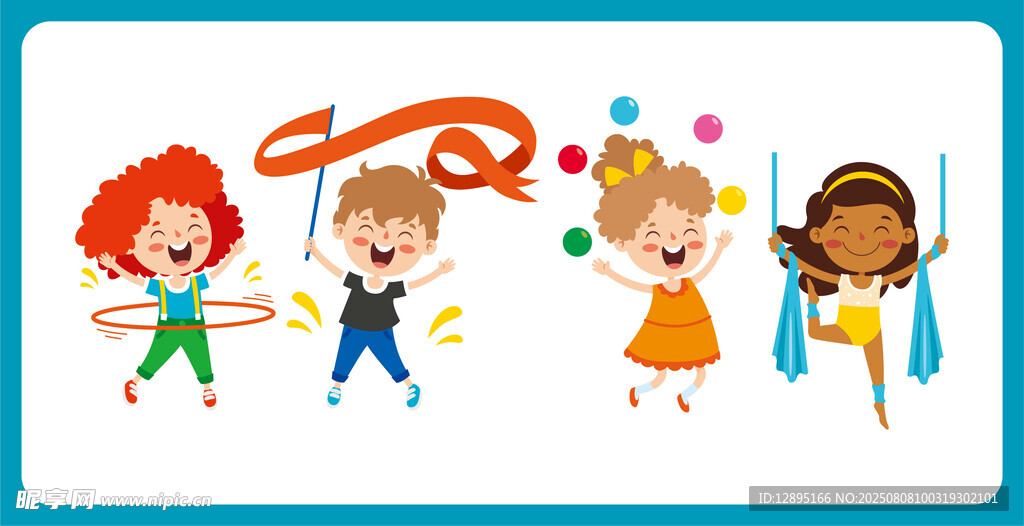 儿童欢乐玩耍场景