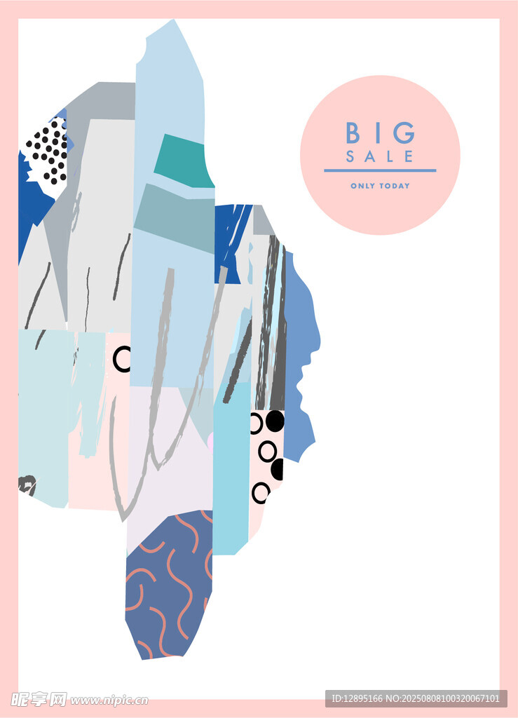 抽象几何拼贴艺术图案