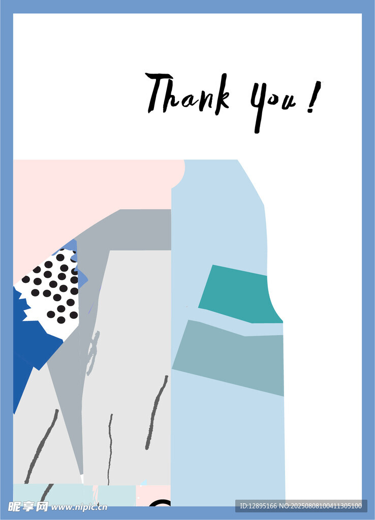 简约感谢卡插画