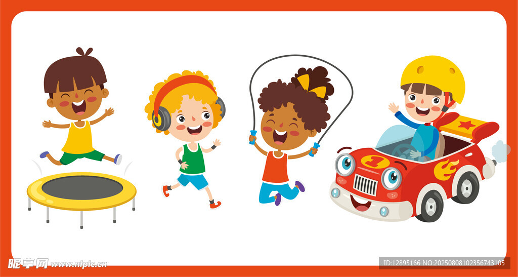 儿童欢乐玩耍场景