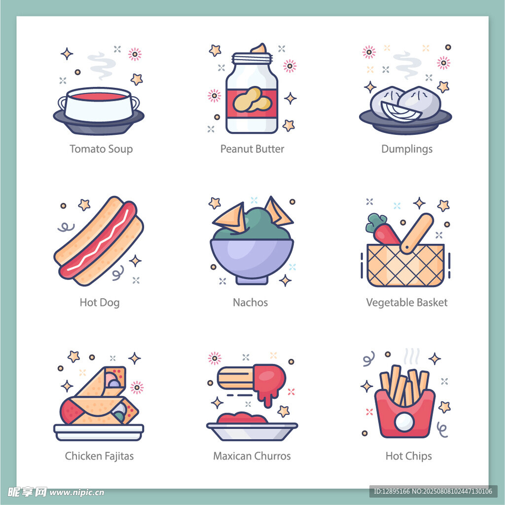 可爱食物图标集合