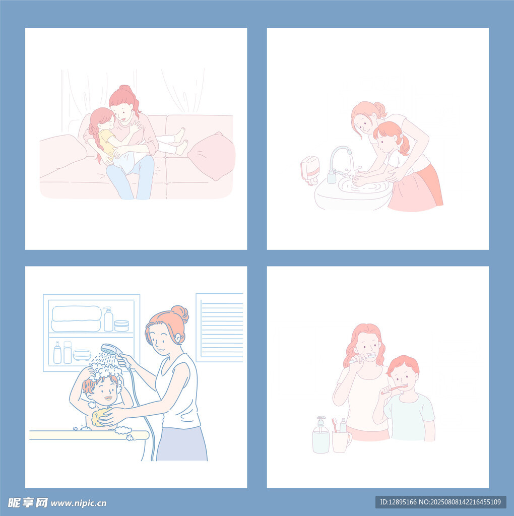 母亲日常温馨亲子互动画面