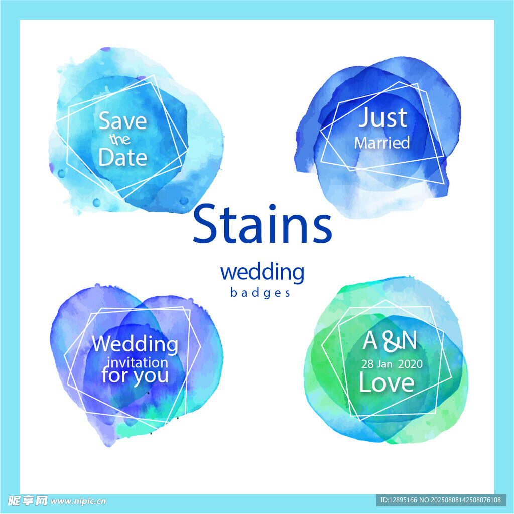 水彩污渍图案设计素材