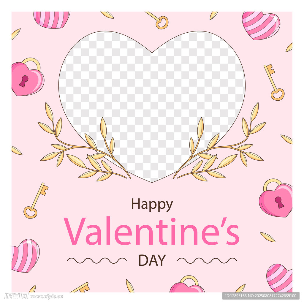 情人节心形相框设计图