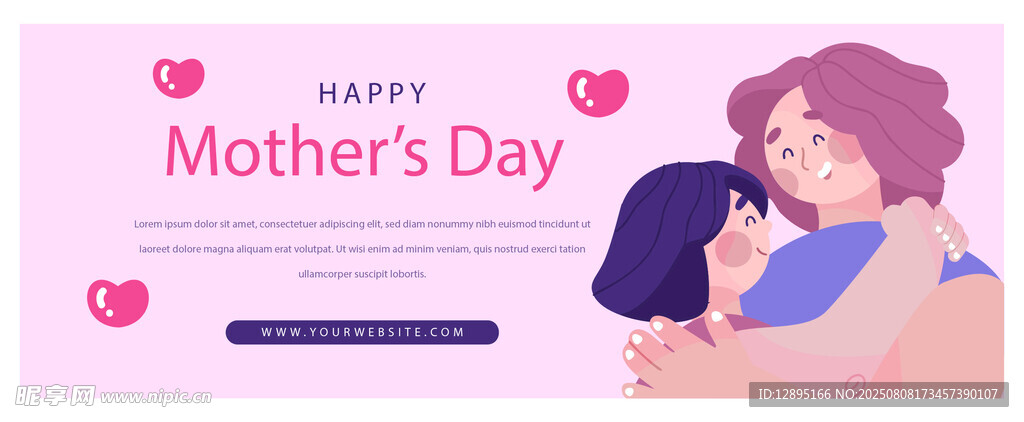 温馨母亲节母女相拥画面