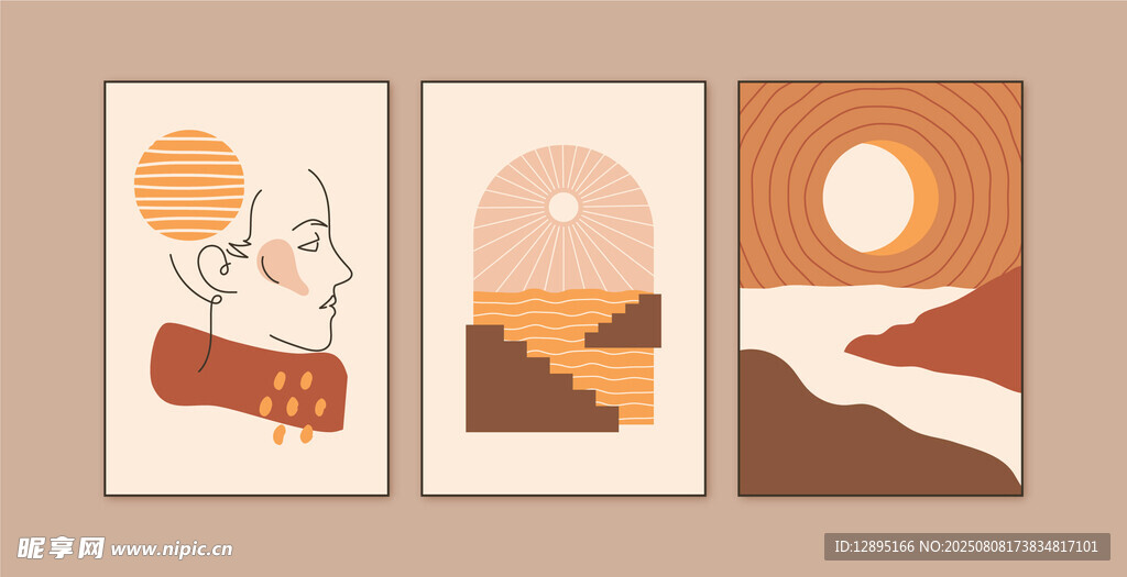 简约风景插画三幅