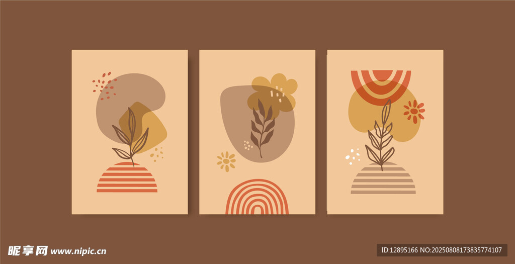 复古风格花卉人物装饰画