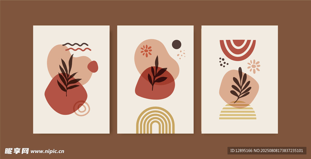 抽象几何图案装饰画组合