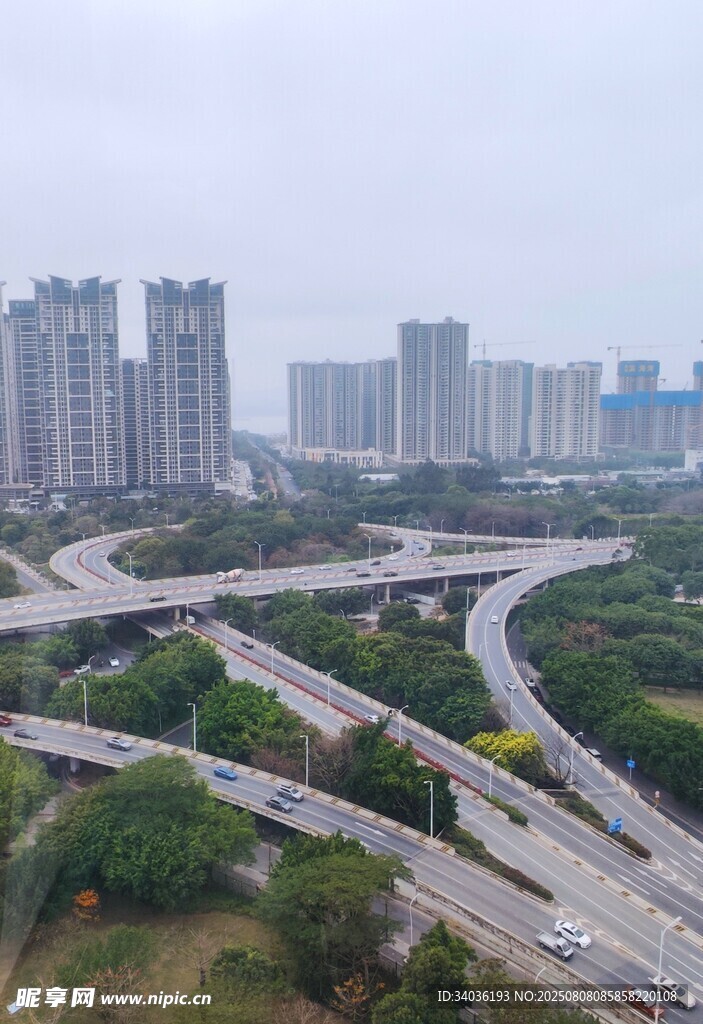 城市立交桥俯瞰景观