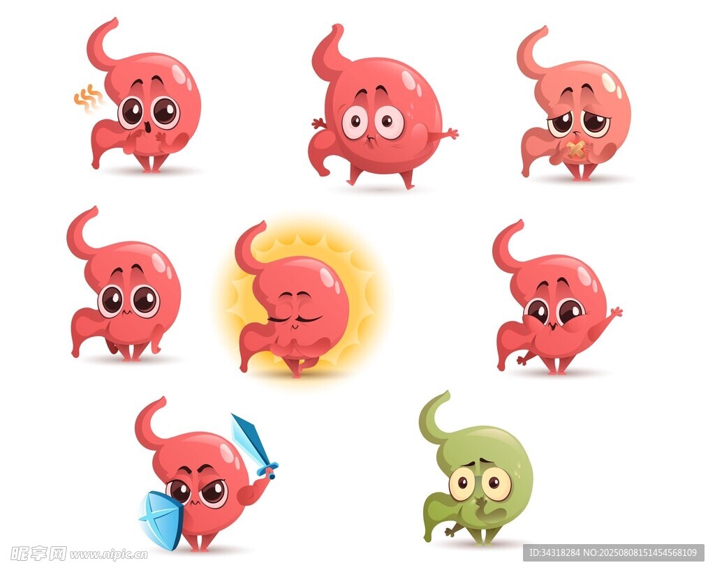 可爱卡通胃形象集合