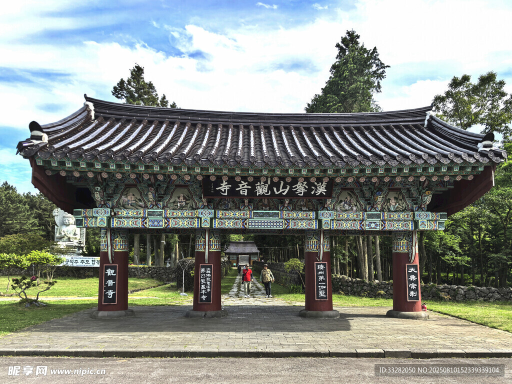 传统韩式牌坊建筑景观