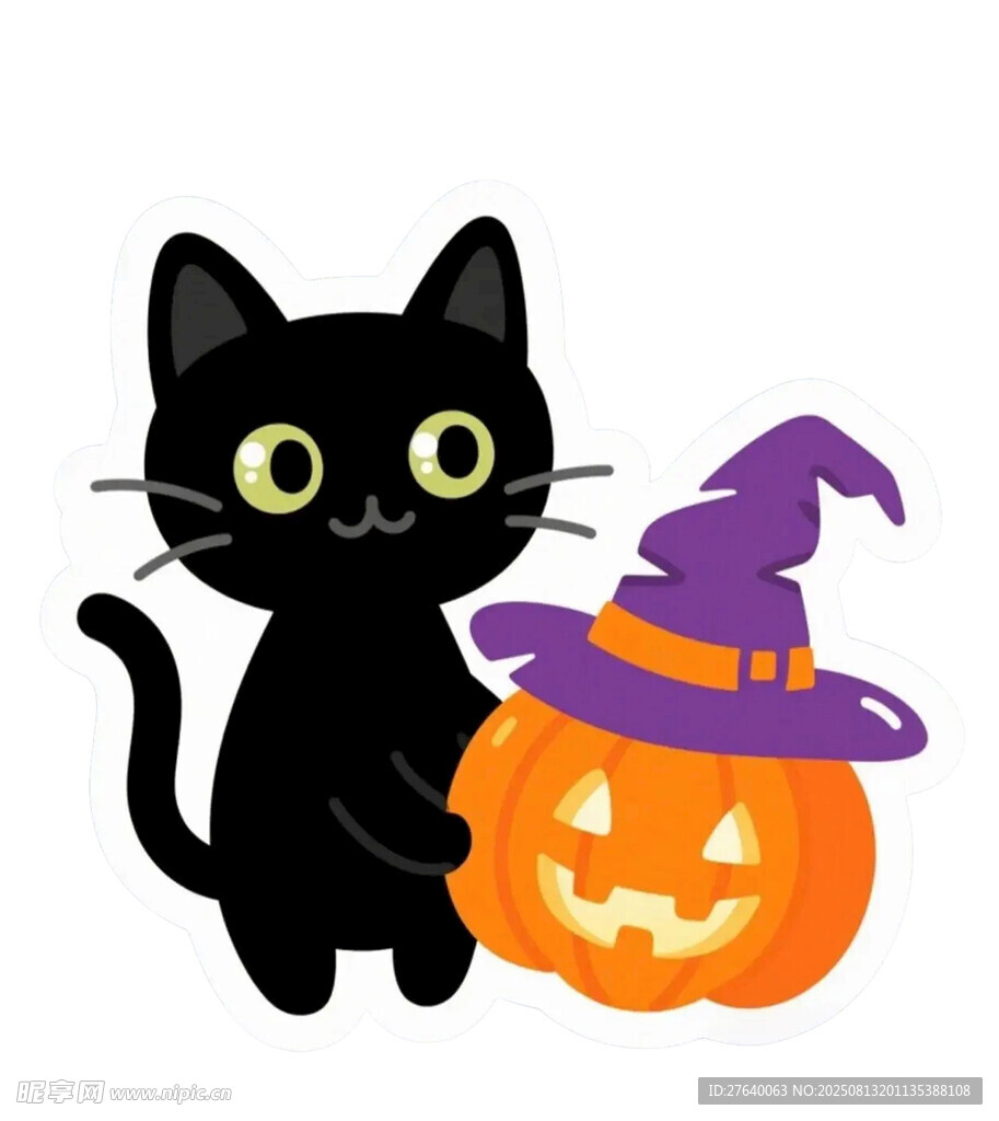 黑猫与南瓜灯的魔法组合
