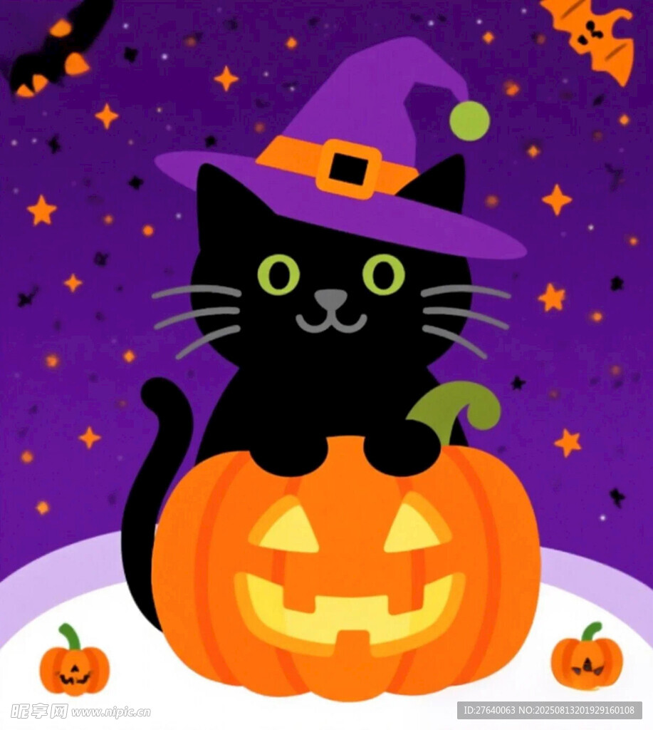 黑猫女巫与南瓜灯