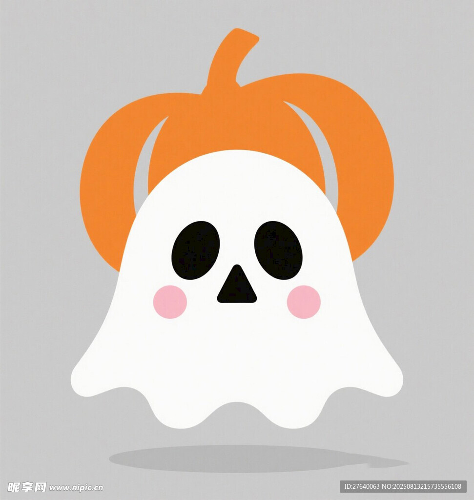 可爱幽灵南瓜头插画