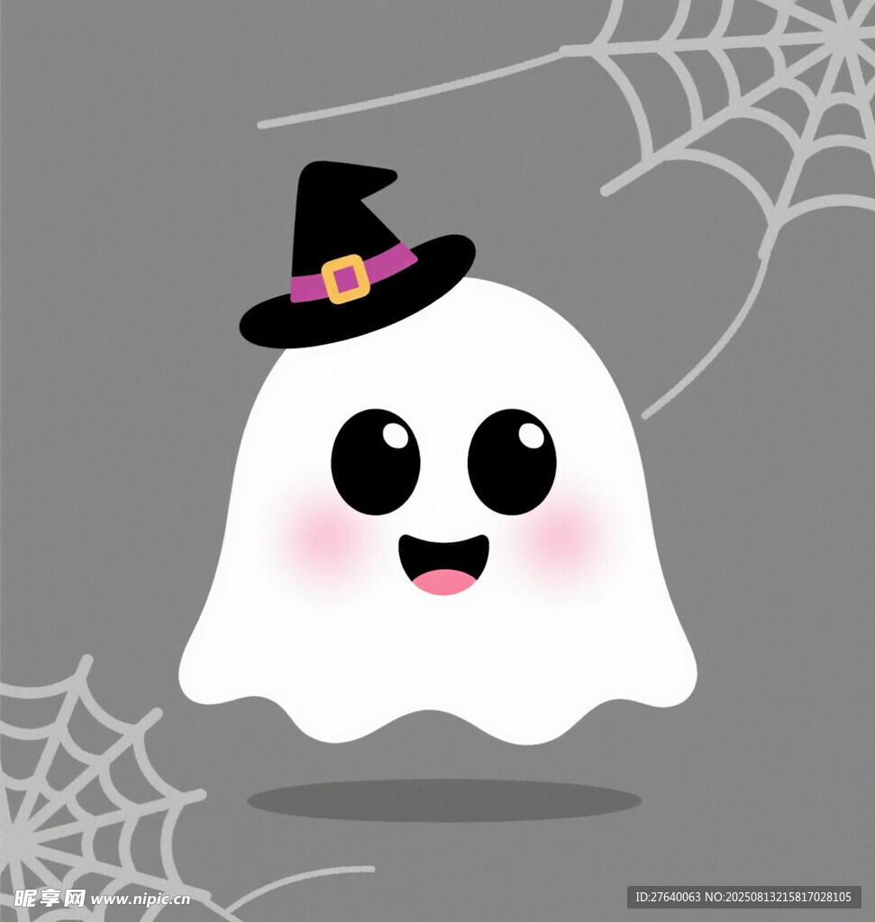 可爱幽灵的万圣节装扮