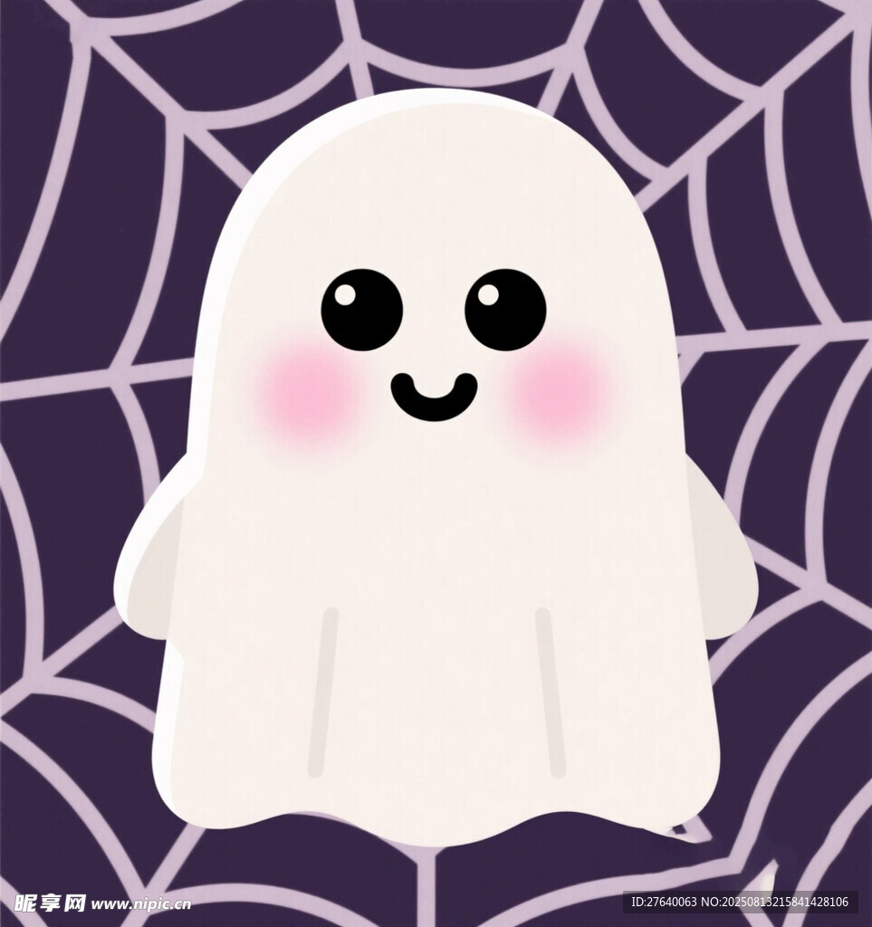 可爱幽灵在蛛网中
