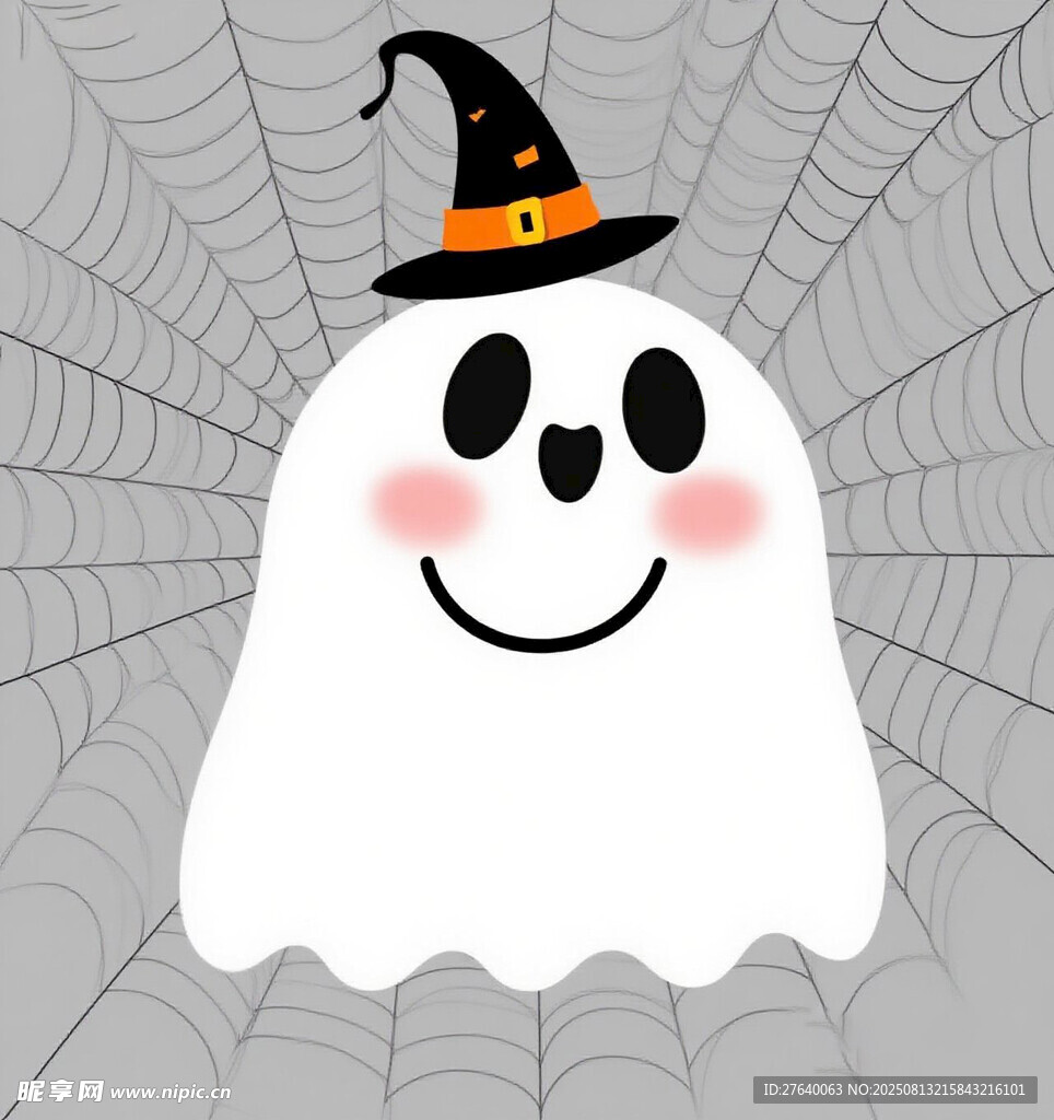 可爱幽灵的万圣节装扮