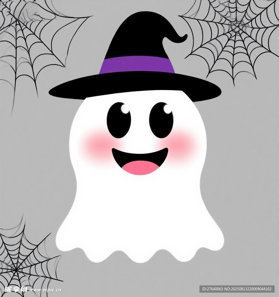 可爱幽灵与女巫帽装饰