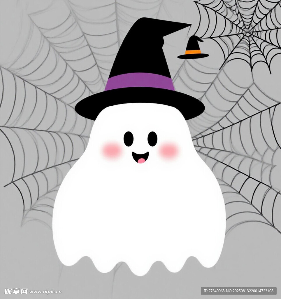 可爱幽灵的万圣节装扮