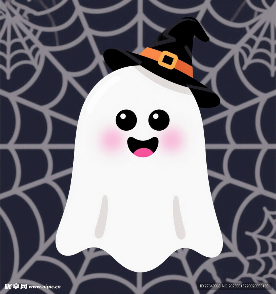 可爱幽灵的万圣节装扮