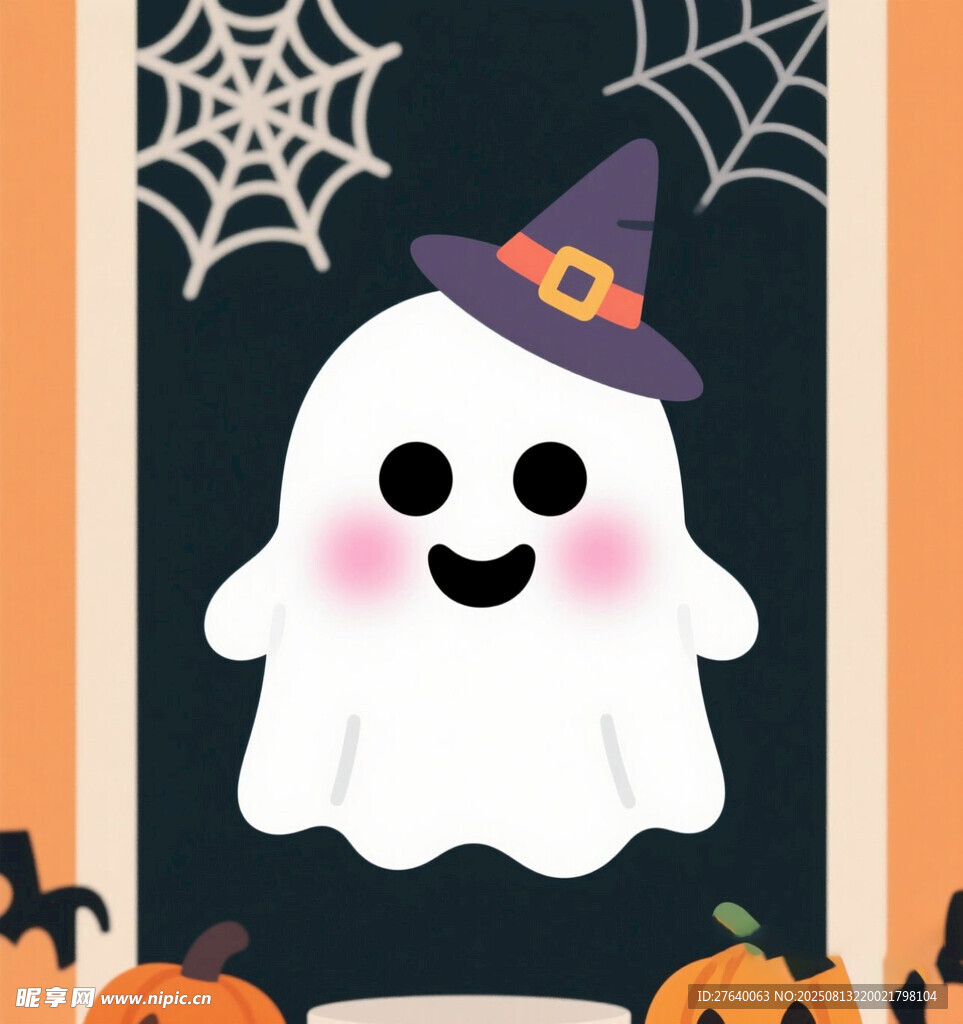 万圣节幽灵与南瓜装饰