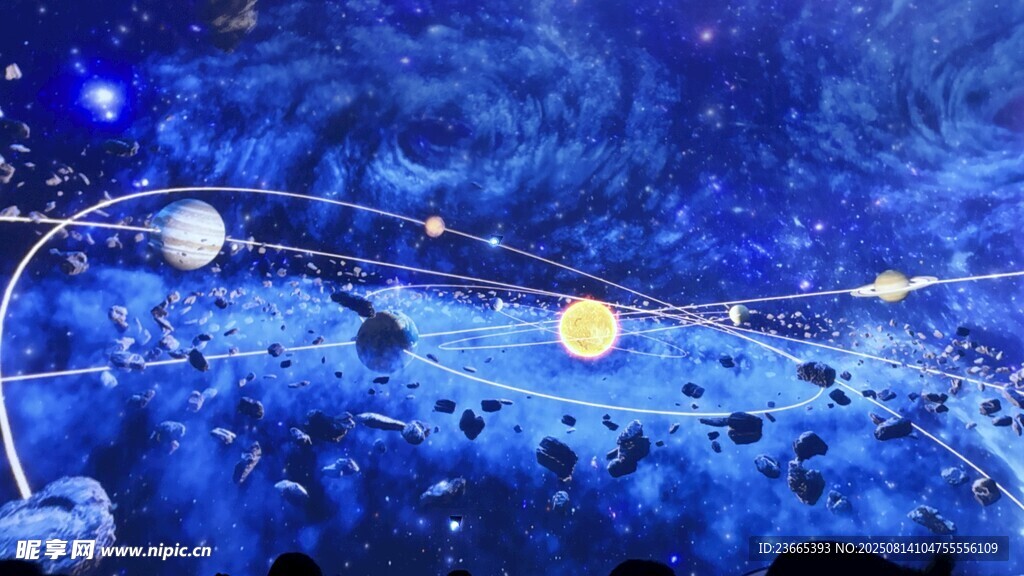 梦幻蓝色太空星球场景