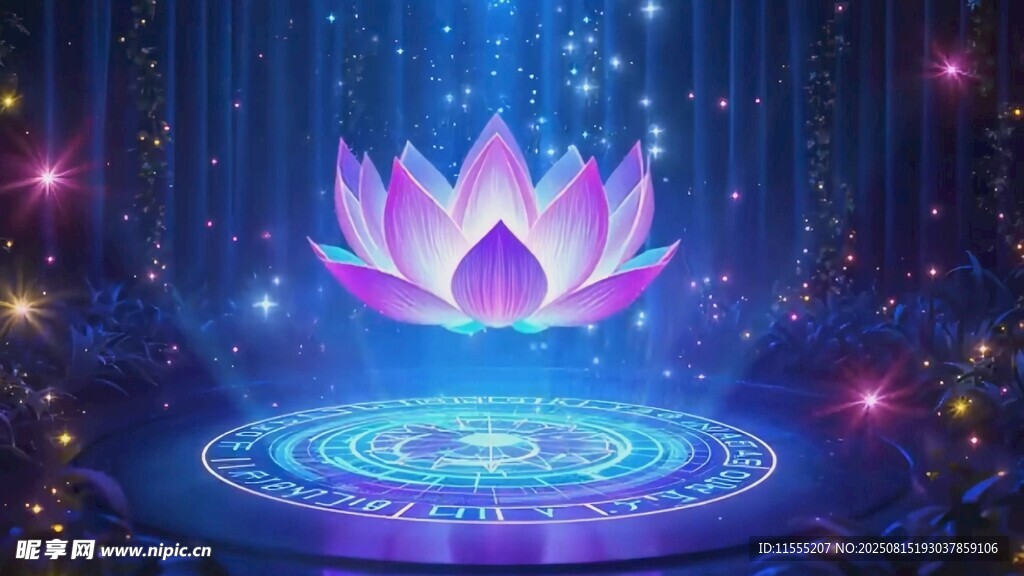 梦幻莲花神秘光影场景