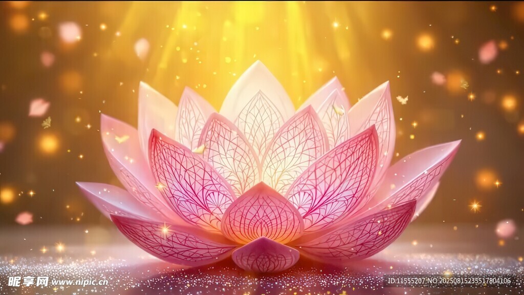 梦幻发光粉色莲花摆件