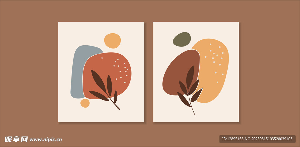 简约抽象植物装饰画