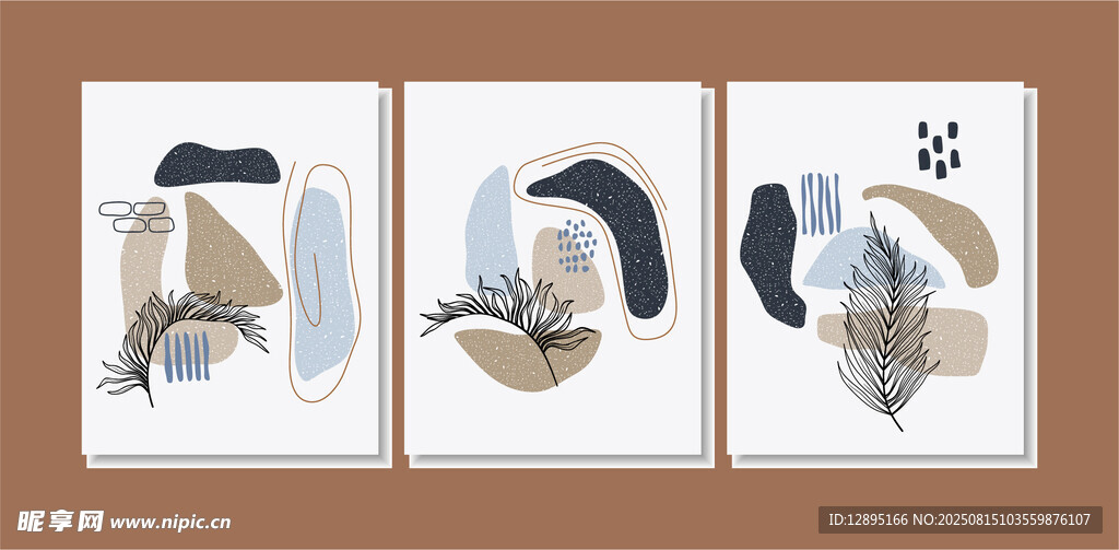 抽象几何装饰画三联组图