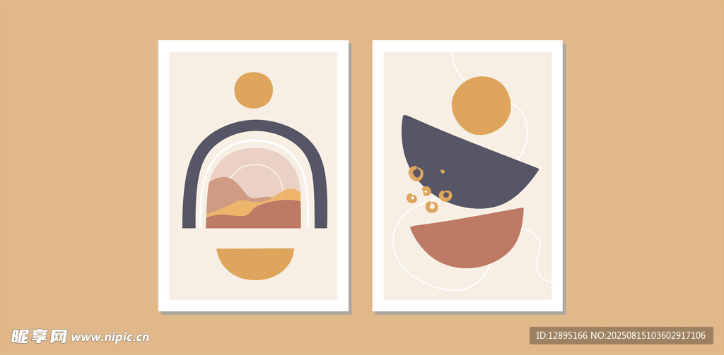 简约几何人物插画设计