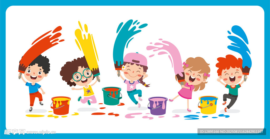 儿童欢乐绘画场景