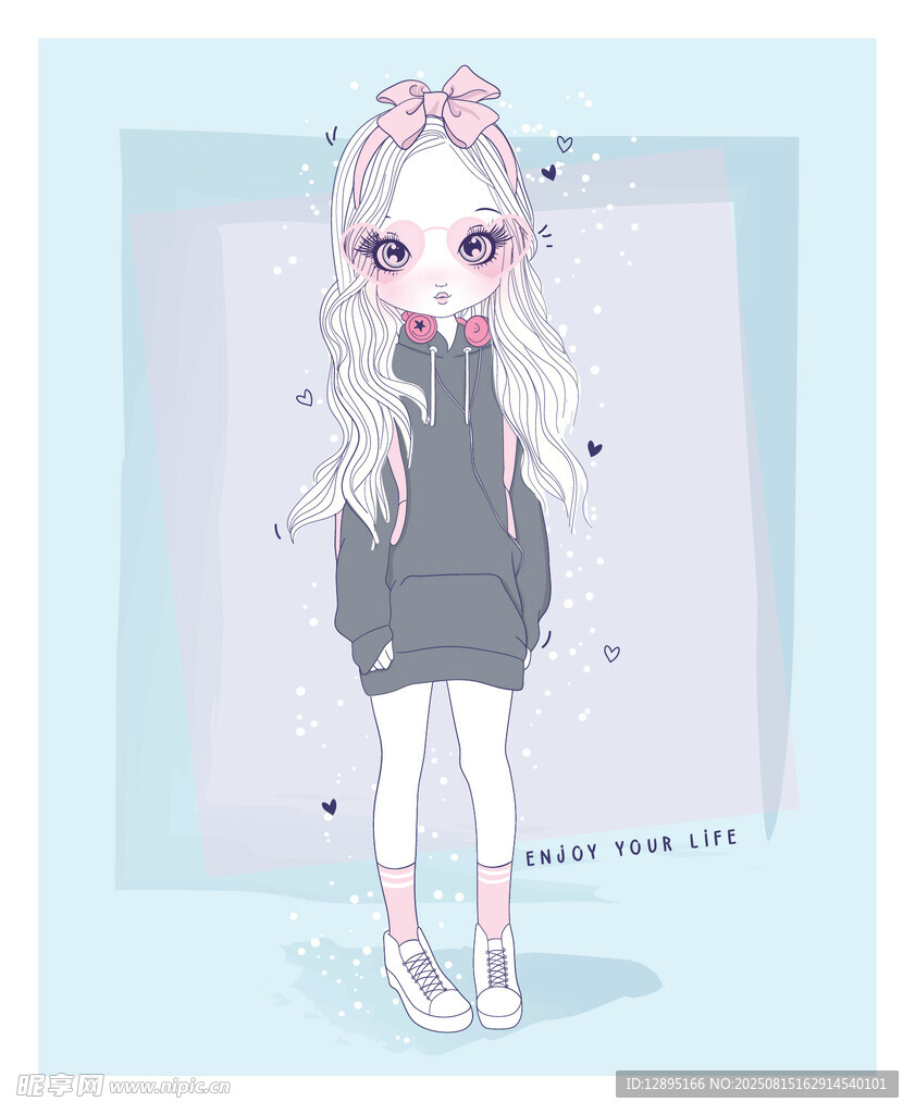 可爱双马尾动漫少女形象