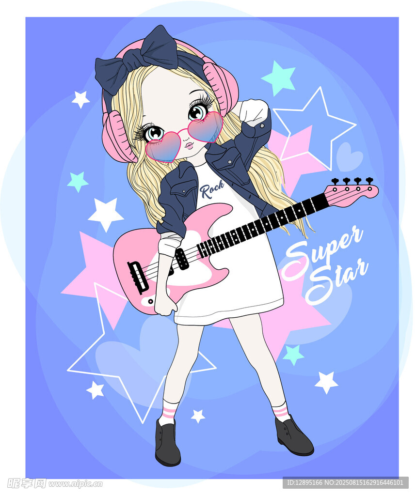 可爱少女弹吉他