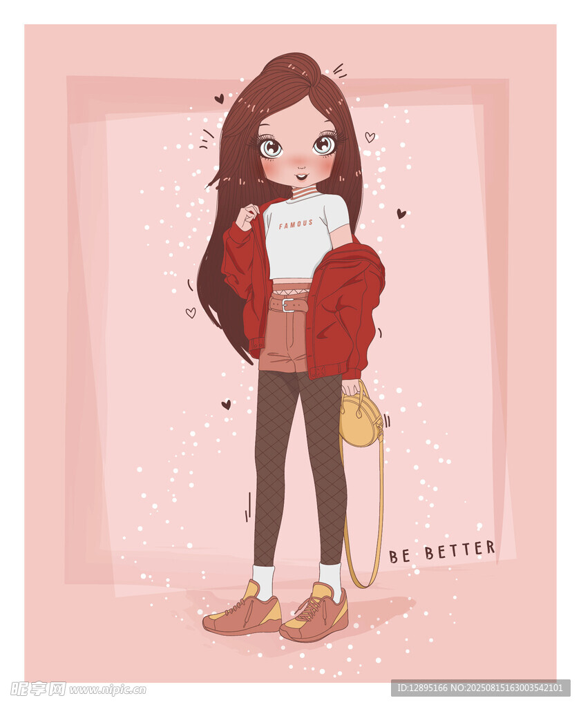 时尚女孩插画 