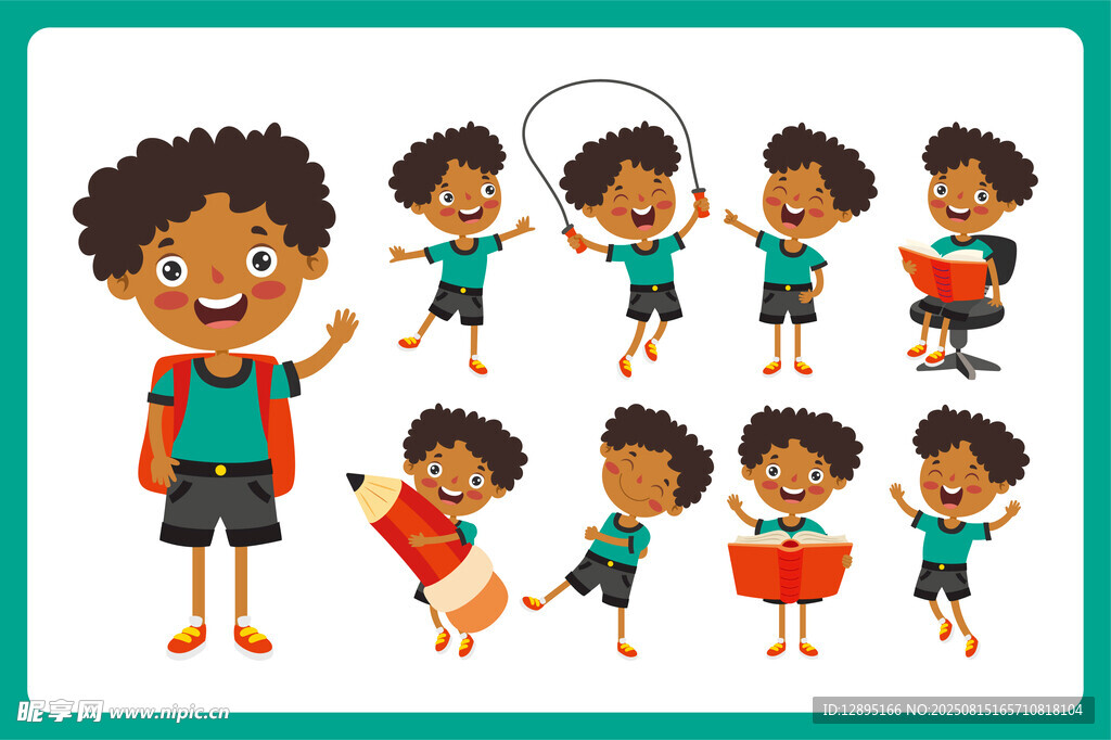 欢快的儿童群体舞蹈场景