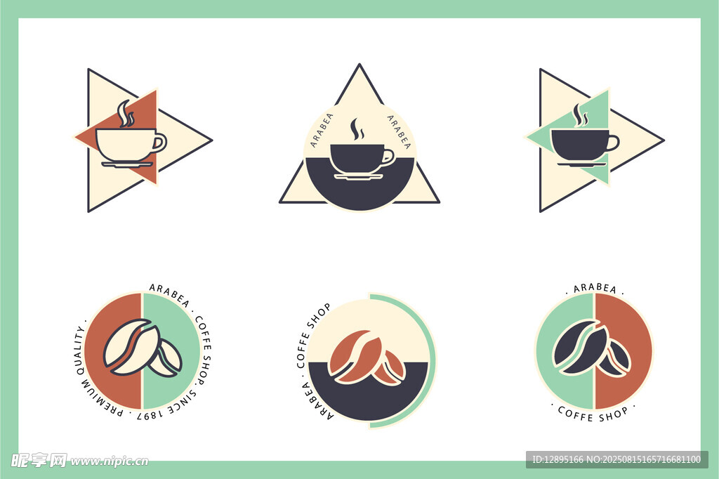 几何风格动物与符号图标