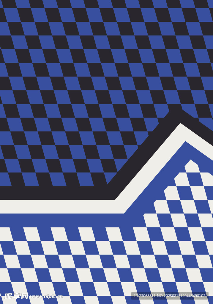 蓝白格纹赛车风背景图案
