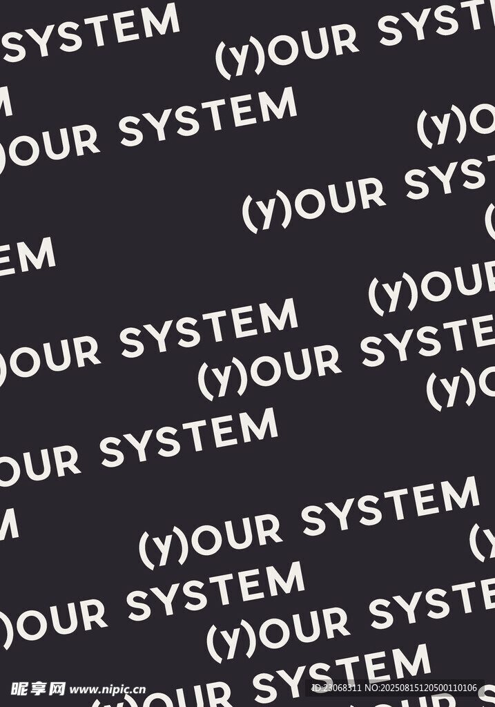 黑色背景上的白色文字图案