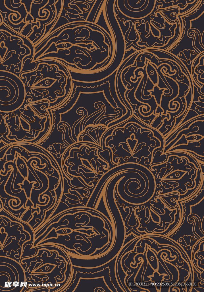 复古华丽花纹图案背景